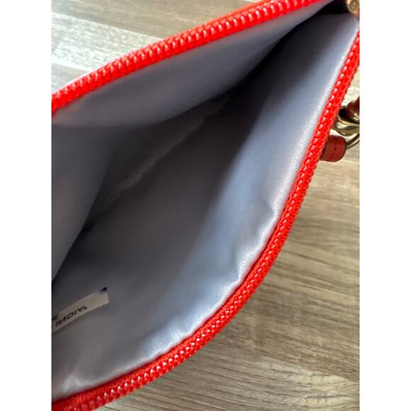 NWT Designer Coach F45651 Small Smooth Orange Leather Wristlet Boho Retro 70s - Picture 3 of 3